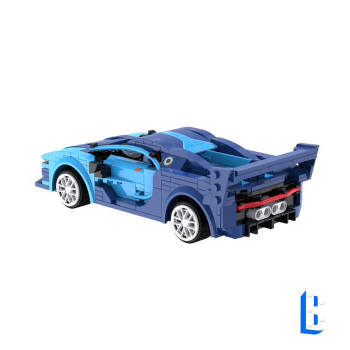 La voiture de course bleue RC échelle 1:20
