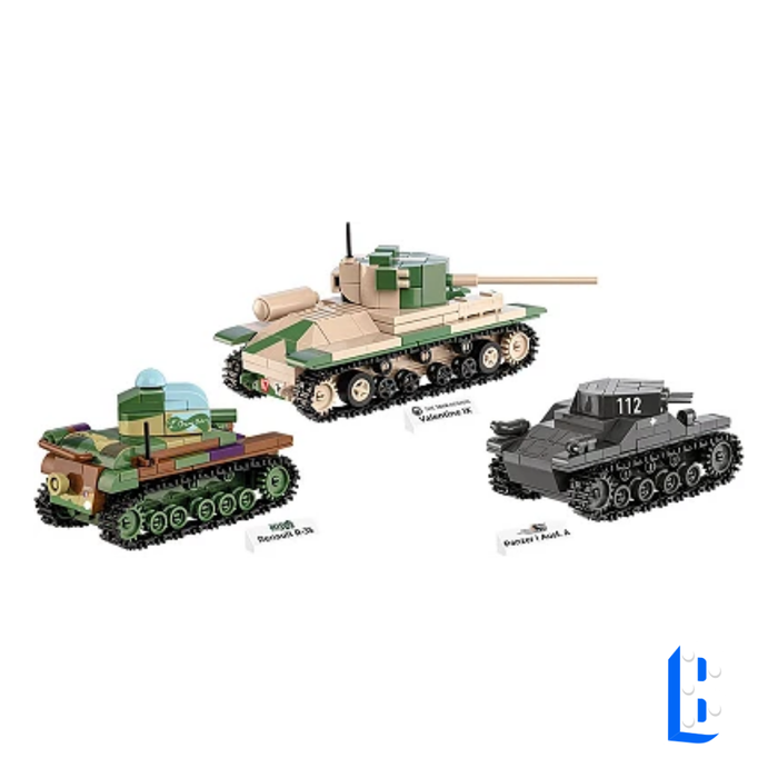 Chars Panzer I V Valentine IX et Renault R35 echelle 1:48