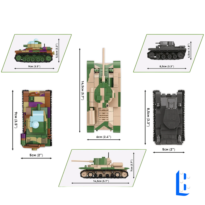 Chars Panzer I V Valentine IX et Renault R35 echelle 1:48