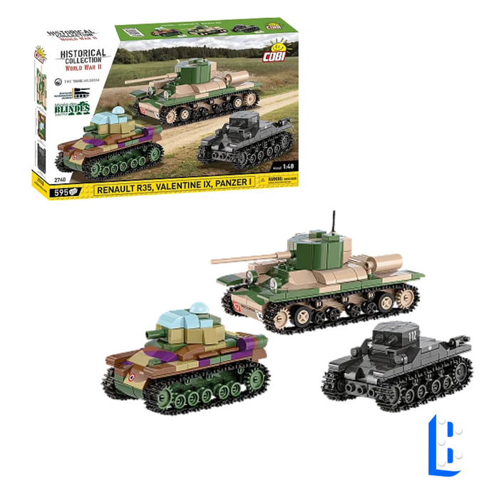 Chars Panzer I V Valentine IX et Renault R35 echelle 1:48