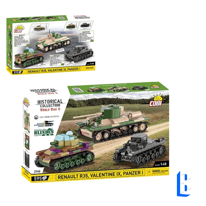 Chars Panzer I V Valentine IX et Renault R35 echelle 1:48