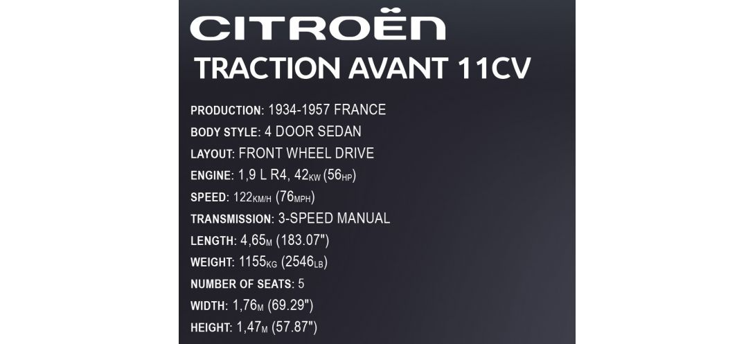 Citroën traction avant 11CV (échelle 1:12)