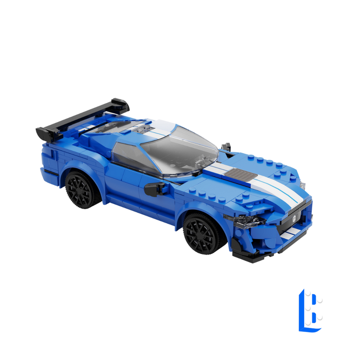 51077 La voiture de course bleue et blanche