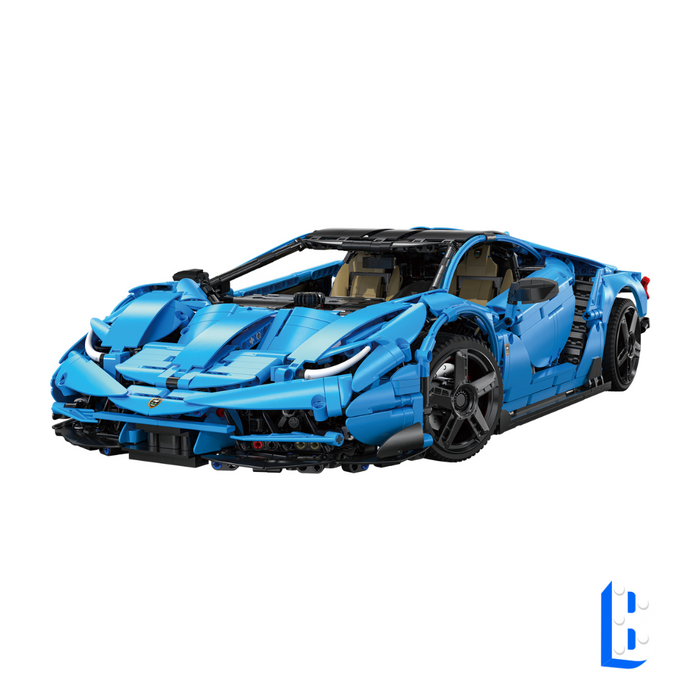 La voiture de course bleu