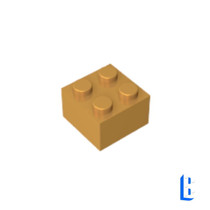 Brique 2x2 - Pearl Gold