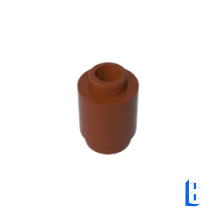 Brick Round 1 x 1 Open Stud - Reddish Brown