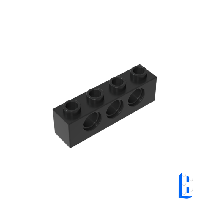 Technic Brick 1 x 4 [3 Holes] - Black