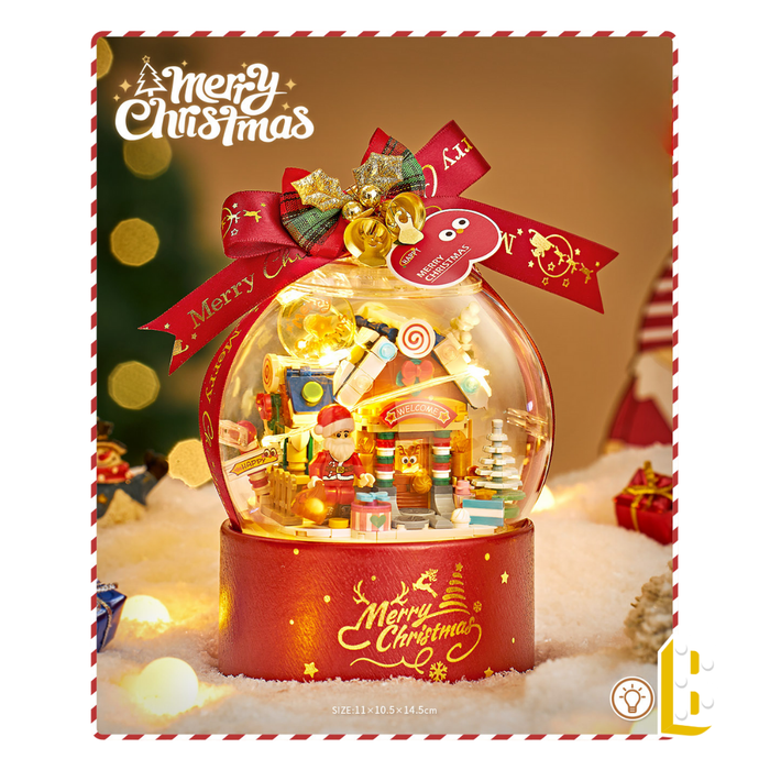 Boule à neige illuminée - La maison de Noël