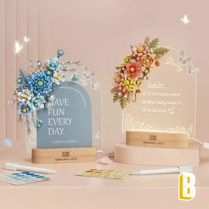 Le Mémo fleuri rose (kit led inclus)