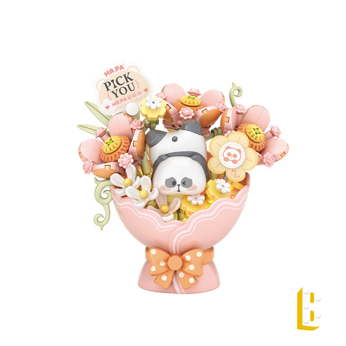 Le bouquet avec le panda (avec kit lumineux)