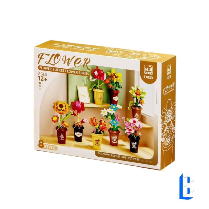 L'ensemble de petits pots fleurit