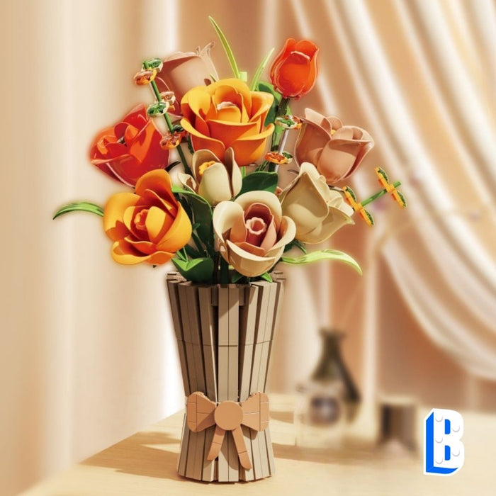 Le bouquet de roses (vase inclus)