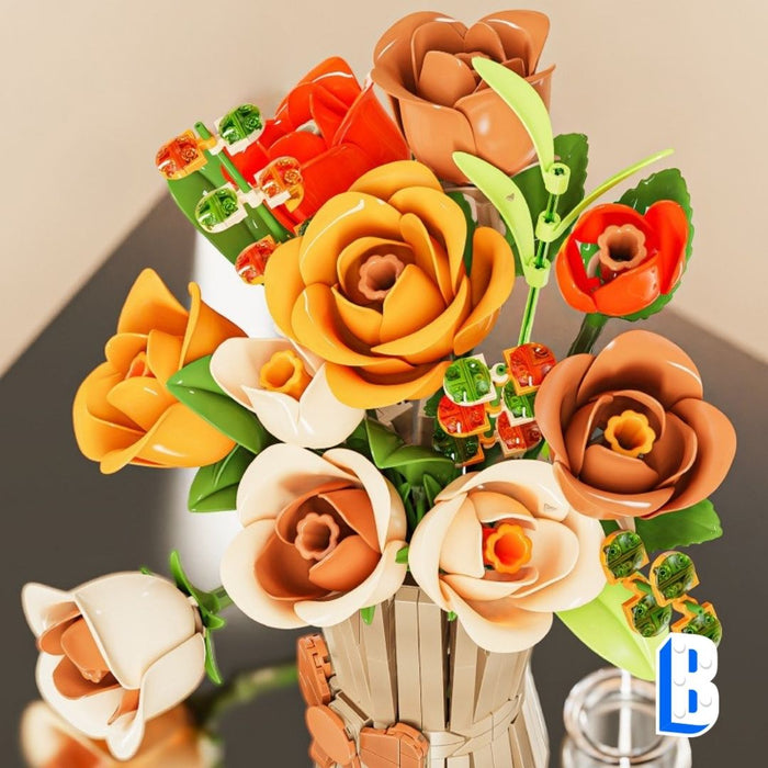 Le bouquet de roses (vase inclus)