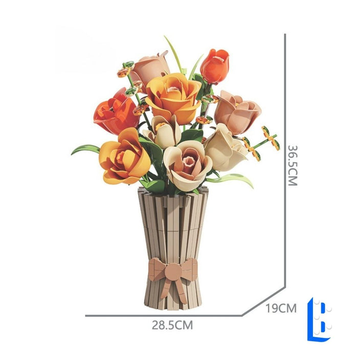 Le bouquet de roses (vase inclus)
