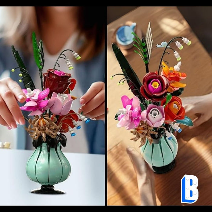Le bouquet d'orchidées et de muguets (vase inclus)