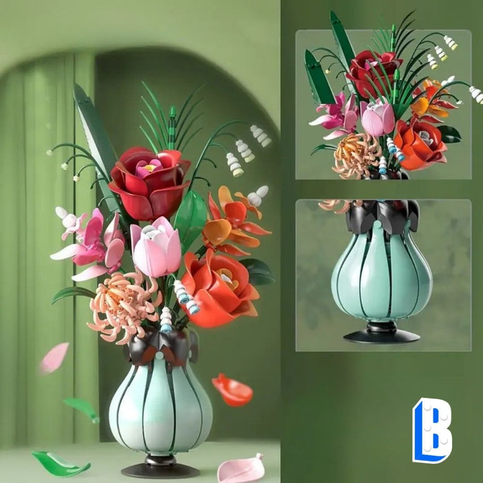 Le bouquet d'orchidées et de muguets (vase inclus)