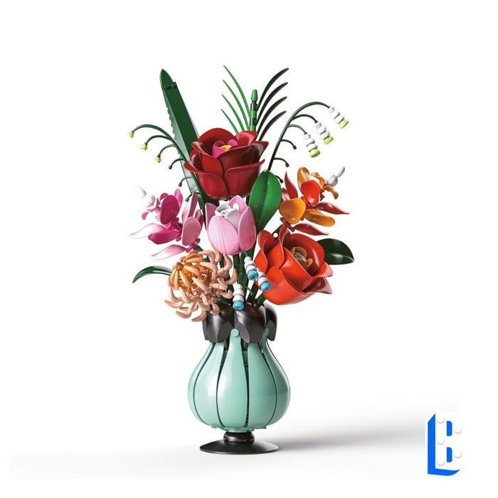 Le bouquet d'orchidées et de muguets (vase inclus)