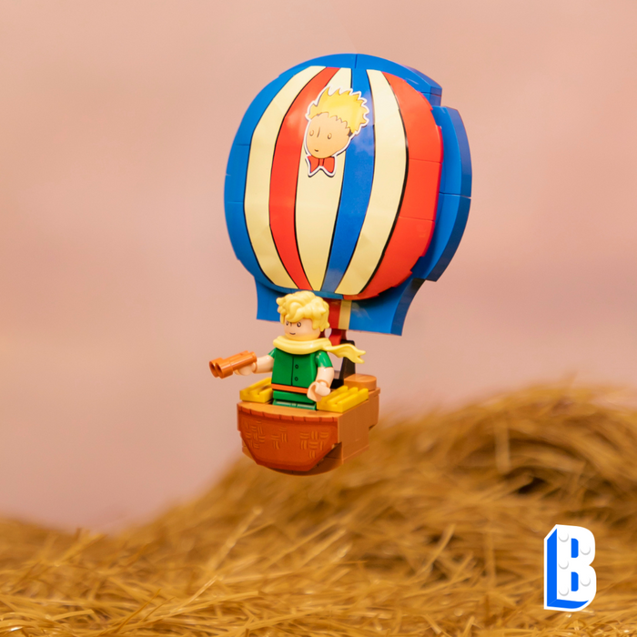 Le Petit Prince® Cadre 3D du champs de blé et de la montgolfière