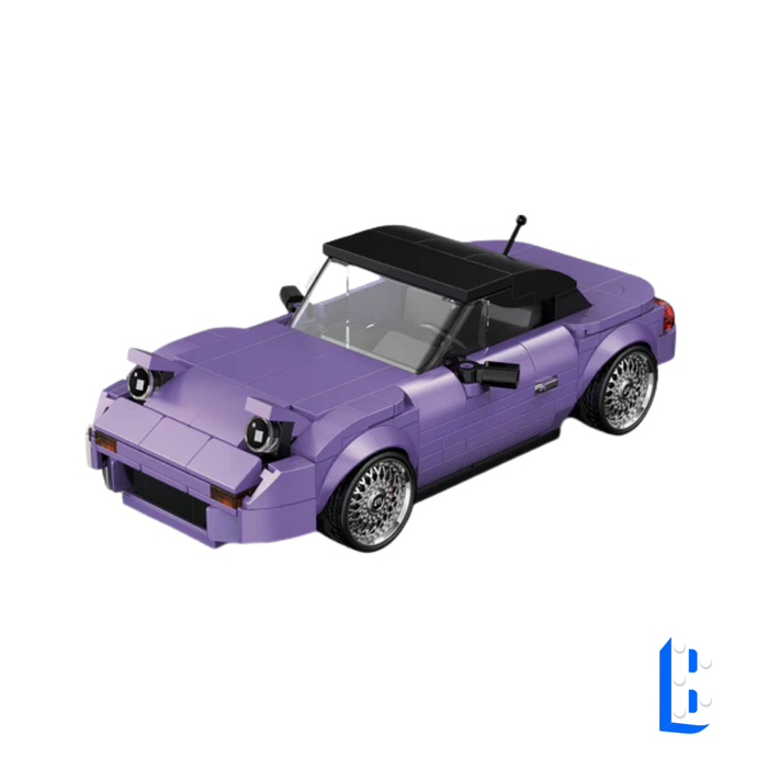 La voiture de sport violette (vitrine inclus)