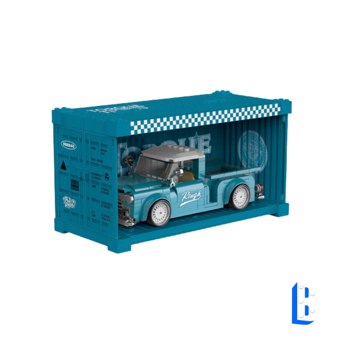 Le pick-up bleu clair (vitrine inclus)