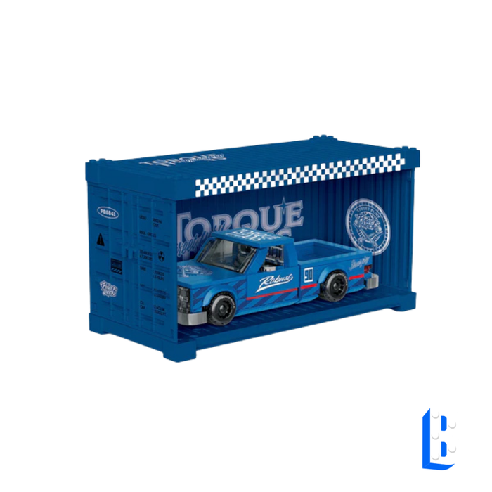 Le pick-up bleu foncé (vitrine inclus)