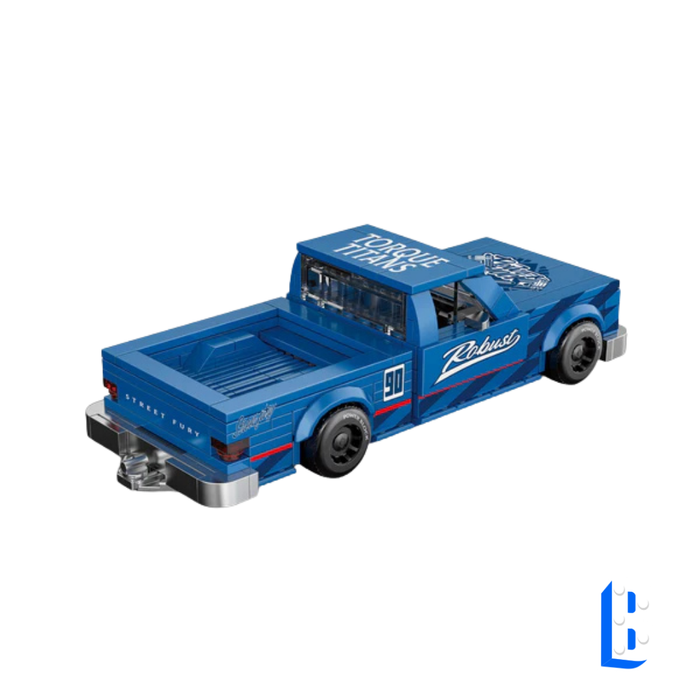 Le pick-up bleu foncé (vitrine inclus)