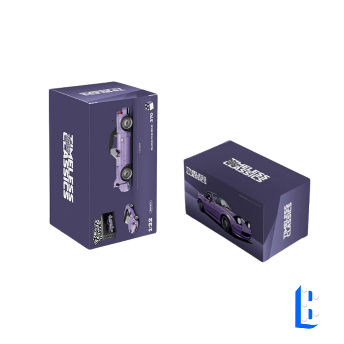 La voiture de sport violette (vitrine inclus)