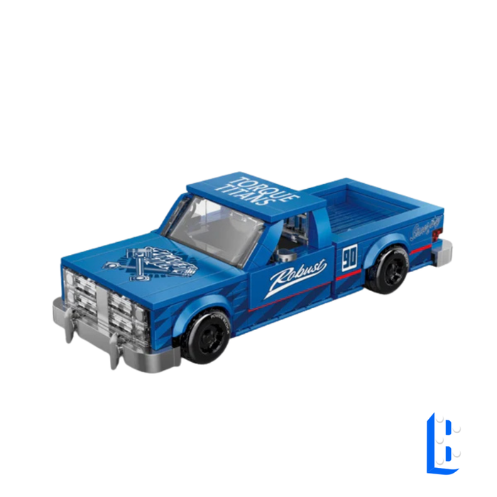 Le pick-up bleu foncé (vitrine inclus)