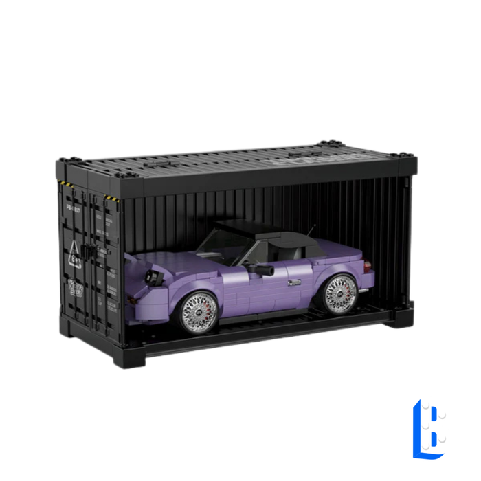 La voiture de sport violette (vitrine inclus)